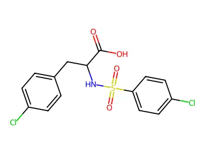 3-(4-Chlorophenyl)-2-{[(4-chlorophenyl)sulfonyl]amino}propanoic acid structure