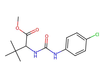 Methyl 2-{[(4-chloroanilino)carbonyl]amino}-3,3-dimethylbutanoate structure