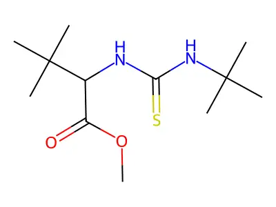 Methyl 2-{[(tert-butylamino)carbothioyl]amino}-3,3-dimethylbutanoate structure