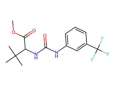 Methyl 3,3-dimethyl-2-({[3-(trifluoromethyl)anilino]carbonyl}amino)butanoate structure