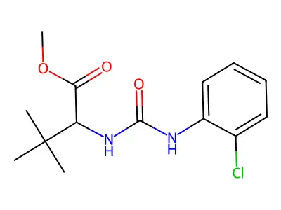 Methyl 2-{[(2-chloroanilino)carbonyl]amino}-3,3-dimethylbutanoate structure