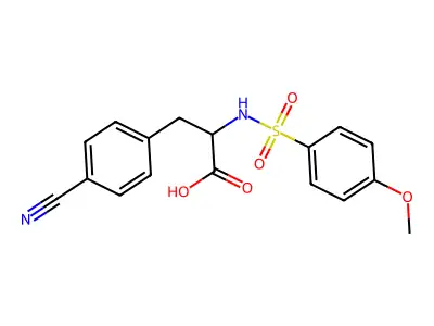 3-(4-Cyanophenyl)-2-{[(4-methoxyphenyl)sulfonyl]amino}propanoic acid structure