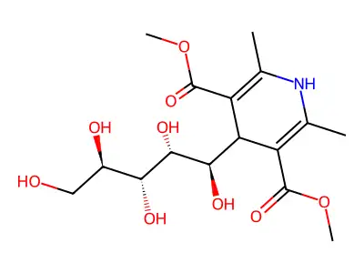 D-Arabinitol, 1-C(1,4-dihydro-3,5-bis(methoxycarbonyl)-2,6-dimethyl-4-pyridinyl), (1R)- structure