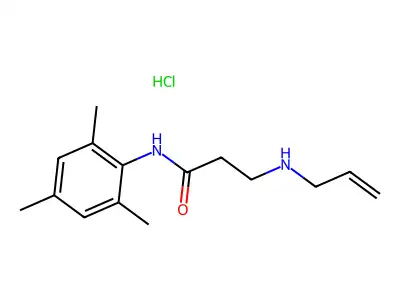 Propanamide, 3-(2-propenylamino)-N-(2,4,6-trimethylphenyl)-, monohydrochloride structure