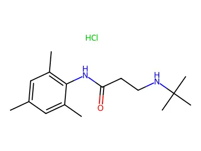 Propanamide, 3-((1,1-dimethylethyl)amino)-N-(2,4,6-trimethylphenyl)-, monohydrochloride structure