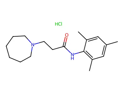 1H-Azepine-1-propanamide, hexahydro-N-(2,4,6-trimethylphenyl)-, monohydrochloride structure
