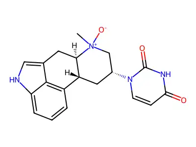 2,4(1H,3H)-Pyrimidinedione, 1-(6-methylergolin-8-yl)-, N(sup 6)-oxide, (8-beta)- structure