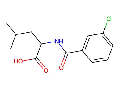 2-[(3-Chlorobenzoyl)amino]-4-methylpentanoic acid structure