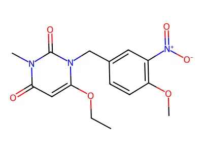 2,4(1H,3H)-Pyrimidinedione, 6-ethoxy-1-((4-methoxy-3-nitrophenyl)methyl)-3-methyl- structure