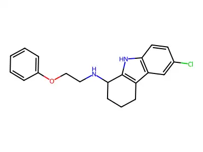 6-chloro-N-(2-phenoxyethyl)-2,3,4,9-tetrahydro-1H-carbazol-1-amine structure
