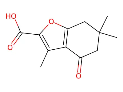 3,6,6-Trimethyl-4-oxo-4,5,6,7-tetrahydro-benzofuran-2-carboxylic acid structure