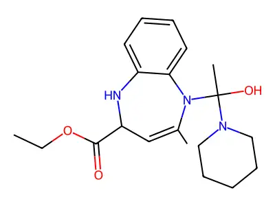 1H-1,5-Benzodiazepine-2-carboxylic acid, 2,3,4,5-tetrahydro-4-methyl-5-(1-piperidinylacetyl)-,ethyl ester structure