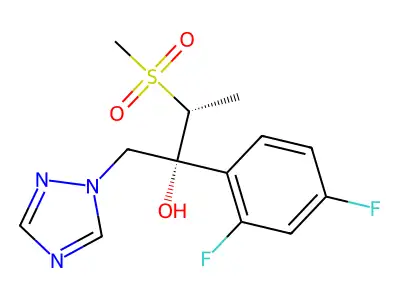 2-(2,4-Difluorophenyl)-3-methylsulfonyl-1-(1,2,4-triazol-1-yl)butan-2-ol structure