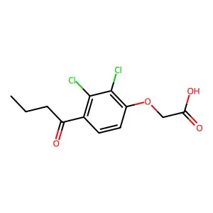 2-(2,3-Dichloro-4-(1-oxobutyl)phenoxy)acetic acid structure