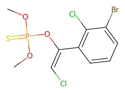 O-(1-(4-Bromo-2-chlorophenyl)-2-chloroethenyl) O,O-dimethyl phosphorothioate structure