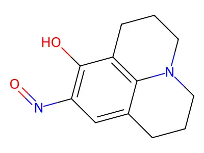 9-nitroso-2,3,6,7-tetrahydro-1H,5H-pyrido[3,2,1-ij]quinolin-8-ol structure