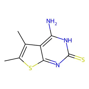 4-amino-5,6-dimethylthieno[2,3-d]pyrimidine-2(1H)-thione structure