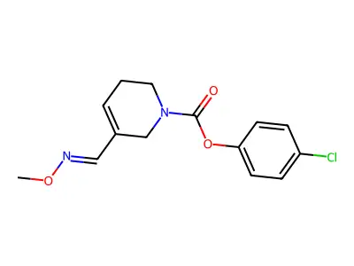 4-Chlorophenyl 3,6-dihydro-5-[(methoxyimino)methyl]-1(2H)-pyridinecarboxylate structure