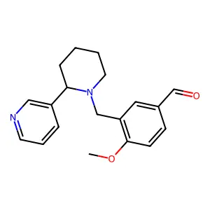 (S)-4-methoxy-3-((2-(pyridin-3-yl)piperidin-1-yl)methyl)benzaldehyde structure
