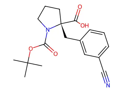 (R)-1-(tert-Butoxycarbonyl)-2-(3-cyanobenzyl)pyrrolidine-2-carboxylic acid structure