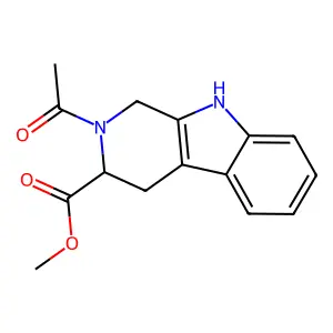 methyl (3R)-2-acetyl-2,3,4,9-tetrahydro-1H-beta-carboline-3-carboxylate structure