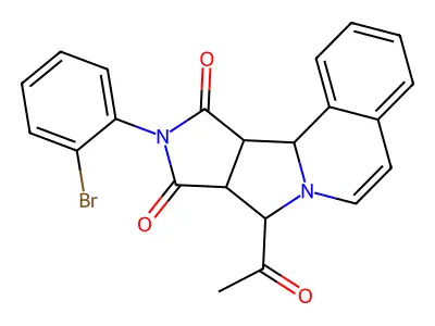 8-acetyl-10-(2-bromophenyl)-11a,11b-dihydro-8H-pyrrolo[3',4':3,4]pyrrolo[2,1-a]isoquinoline-9,11(8aH,10H)-dione structure