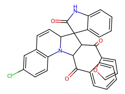 1'-Benzoyl-7'-chloro-2'-(2-furanylcarbonyl)-1',2'-dihydrospiro[3H-indole-3,3'(3'aH)-pyrrolo[1,2-a]quinolin]-2(1H)-one structure