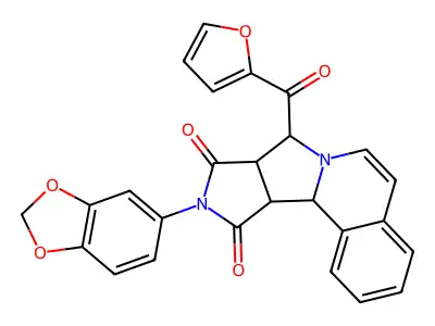 10-(1,3-Benzodioxol-5-yl)-8-(2-furanylcarbonyl)-11a,11b-dihydro-8H-pyrrolo[3',4':3,4]pyrrolo[2,1-a]isoquinoline-9,11(8aH,10H)-dione structure