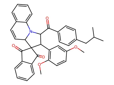 2'-(2,5-Dimethoxyphenyl)-1',2'-dihydro-1'-[4-(2-methylpropyl)benzoyl]spiro[2H-indene-2,3'(3'aH)-pyrrolo[1,2-a]quinoline]-1,3-dione structure