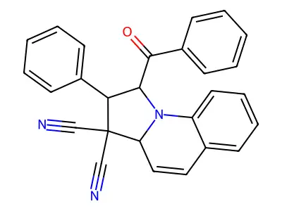 1-Benzoyl-1,2-dihydro-2-phenylpyrrolo[1,2-a]quinoline-3,3(3aH)-dicarbonitrile structure