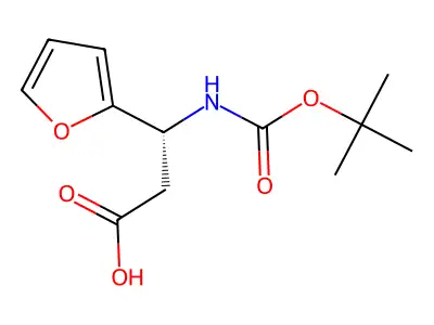 (R)-3-((tert-Butoxycarbonyl)amino)-3-(furan-2-yl)propanoic acid structure