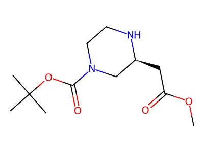 Methyl 4-Boc-piperazine-2-acetate structure