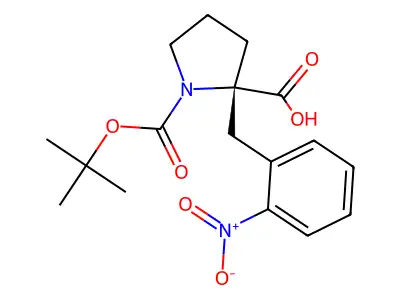 (R)-1-(tert-Butoxycarbonyl)-2-(2-nitrobenzyl)pyrrolidine-2-carboxylic acid structure