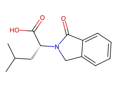 4-methyl-2-(1-oxo-1,3-dihydro-2H-isoindol-2-yl)pentanoic acid structure