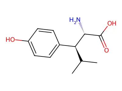 2-amino-3-(4-hydroxyphenyl)-4-methyl-pentanoic Acid structure
