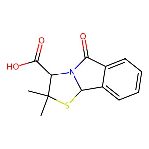 2,2-Dimethyl-5-oxo-2,3,5,9b-tetrahydro[1,3]thiazolo[2,3-a]isoindole-3-carboxylic acid structure