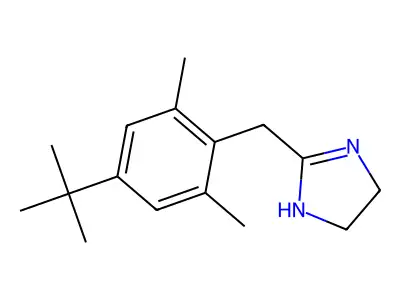 2-IMIDAZOLINE, 2-(4-tert-BUTYL-2,6-DIMETHYLBENZYL)-, MONOHYDROCHLORIDE structure