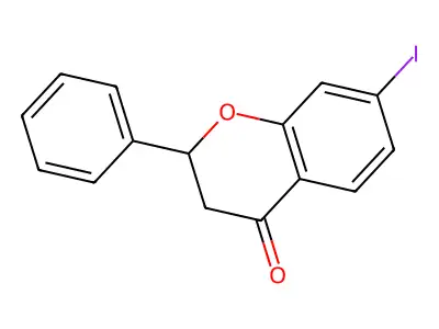 4h-1-Benzopyran-4-one,2,3-dihydro-7-iodo-2-phenyl- structure