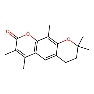 3,4,8,8,10-pentamethyl-7,8-dihydro-2H,6H-pyrano[3,2-g]chromen-2-one structure