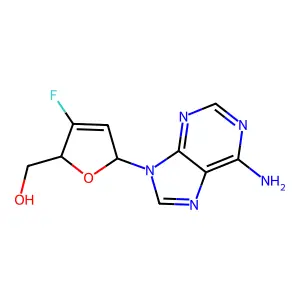 Adenosine, 2',3'-didehydro-2',3'-dideoxy-3'-fluoro- structure
