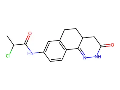 Propanamide, 2-chloro-N-(2,3,4,4a,5,6-hexahydro-3-oxobenzo(h)cinnolin-8-yl)- structure