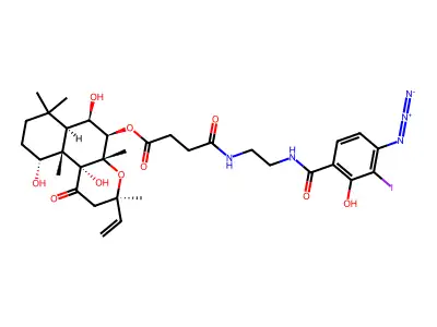 3'-Iodo-4'-azidosalicylamidoethylamido-7-succinyldeacetylforskolin structure