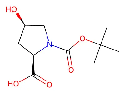 1-((Tert-butoxy)carbonyl)-4-hydroxypyrrolidine-2-carboxylic acid structure