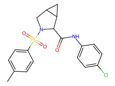 N-(4-chlorophenyl)-3-[(4-methylphenyl)sulfonyl]-3-azabicyclo[3.1.0]hexane-2-carboxamide structure