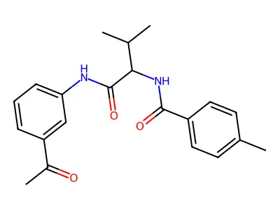 N-[1-(3-acetylanilino)-3-methyl-1-oxobutan-2-yl]-4-methylbenzamide structure