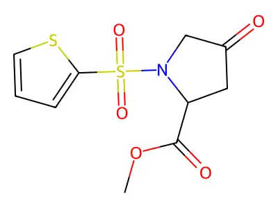 Methyl 4-oxo-1-(2-thienylsulfonyl)-2-pyrrolidinecarboxylate structure
