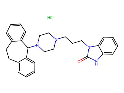 2H-Benzimidazol-2-one, 1,3-dihydro-1-(3-(4-(10,11-dihydro-5H-dibenzo(a,d)cyclohepen-5-yl)-1-piperazinyl)propyl)-, monohydrochloride structure