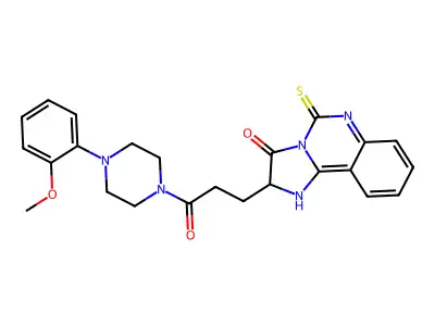2-{3-[4-(2-methoxyphenyl)piperazin-1-yl]-3-oxopropyl}-5-sulfanylidene-2H,3H,5H,6H-imidazo[1,2-c]quinazolin-3-one structure