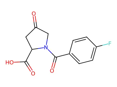 1-(4-Fluorobenzoyl)-4-oxopyrrolidine-2-carboxylic acid structure