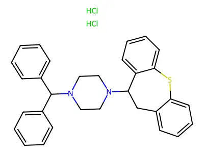 Piperazine, 1-(10,11-dihydrodibenzo(b,f)thiepin-10-yl)-4-(diphenylmethyl)-, dihydrochloride, hydrate structure